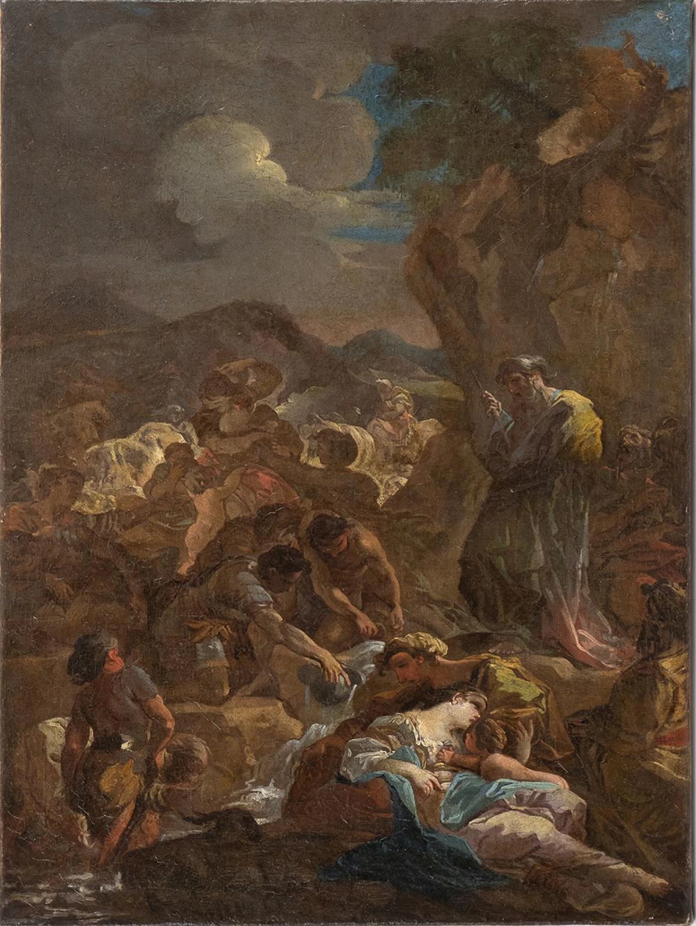 Mosè fa scaturire l'acqua dalla roccia - attribuito